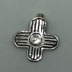 Boho Fine silver Zia pendant